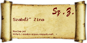Szabó Zina névjegykártya