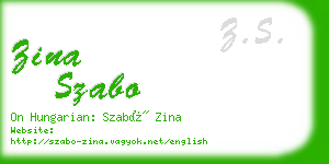 zina szabo business card